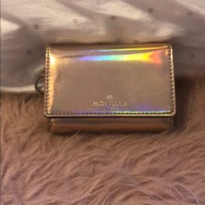 Kate Spade Rose Gold Iridescent keychain wallet